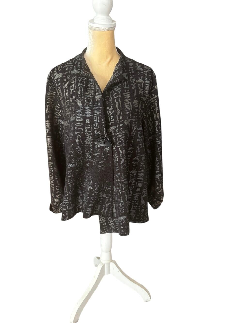 IC by Connie K Asymmetrical Jacket Top Art to Wear Artsy Boxy Size 1X